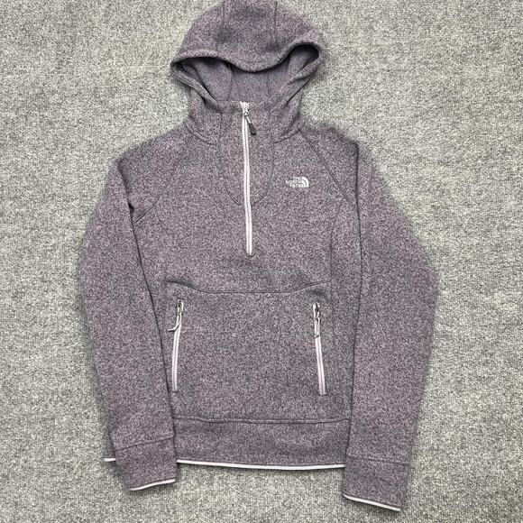 The North Face Hoodie Womens Medium Knit Fleece Zip Pockets Outdoor Pullover - Picture 1 of 12